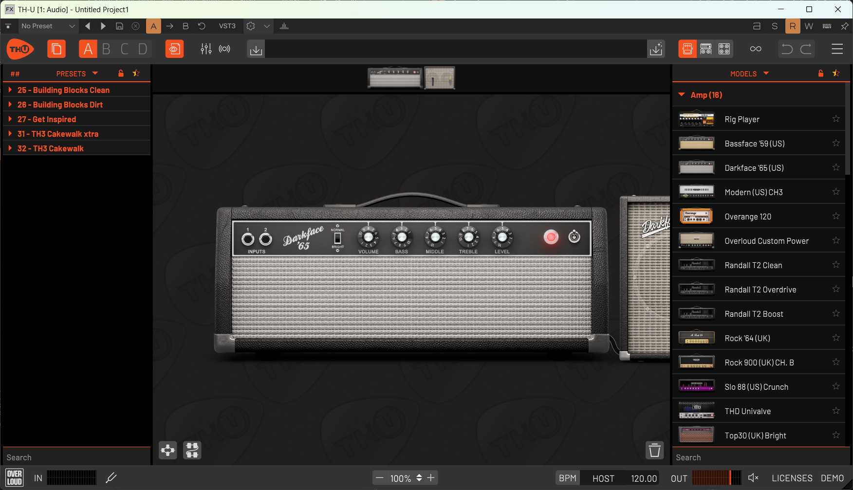 Overloud TH-U Cakewalk Edition Interface Overview