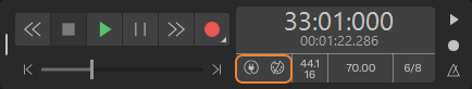 Cakewalk Sonar Transport module controls